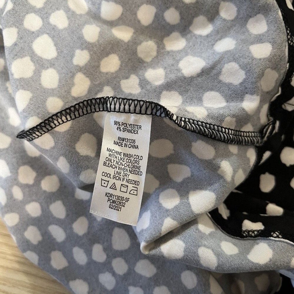 Nine Britton Renie Dress Size Small Soft Brushed Knit Skater Black Spotted Polka - Picture 7 of 8